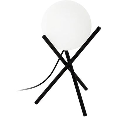 Eglo Stolní lampa Castellato, stolní lampa, lampa na noční stolek z kovu v černé a skle v bílé, lampa do obývacího pokoje, lampa s vypínačem, objímka E14 Eglo Stolní lampa Castellato, stolní lampa, lampa na noční stolek z kovu v černé a skle v bílé, lampa do obývacího pokoje, lampa s vypínačem, objímka E14