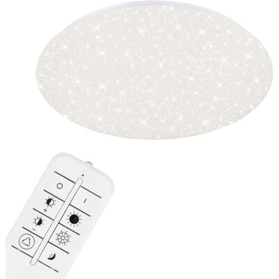 Briloner LED stropní svítidlo s hvězdnou oblohou, dálkové ovládání, nastavitelné od teplé bílé po studenou bílou, LED lampa, stropní svítidlo, lampa do obývacího pokoje, lampa do ložnice, lampa do Briloner LED stropní svítidlo s hvězdnou oblohou, dálkové ovládání, nastavitelné od teplé bílé po studenou bílou, LED lampa, stropní svítidlo, lampa do obývacího pokoje, lampa do ložnice, lampa do