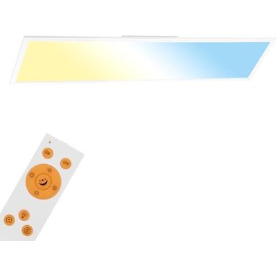 Briloner LED stropní svítidlo s dálkovým ovládáním, ploché, nastavitelné od teplé bílé po studenou bílou, lampa, stropní svítidlo, lampa do obývacího pokoje, LED panel, lampa do ložnice, 119,5 x Briloner LED stropní svítidlo s dálkovým ovládáním, ploché, nastavitelné od teplé bílé po studenou bílou, lampa, stropní svítidlo, lampa do obývacího pokoje, LED panel, lampa do ložnice, 119,5 x