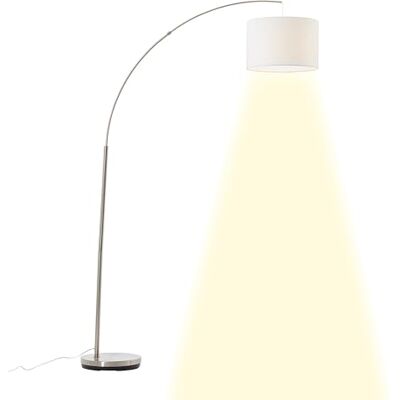 Brilliant Lampa Clarie oblouková stojací lampa 1,8 m železo/bílá 1x A60, E27, vhodné pro běžné lampy (není součástí dodávky) S nožním spínačem Brilliant Lampa Clarie oblouková stojací lampa 1,8 m železo/bílá 1x A60, E27, vhodné pro běžné lampy (není součástí dodávky) S nožním spínačem