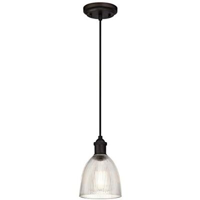 Westinghouse Lighting jednoplamenné závěsné svítidlo, provedení olejovaný bronz s rýhovaným čirým sklem, sklo, 1 W, 15 x 15 x 154 cm, 6338540 Westinghouse Lighting jednoplamenné závěsné svítidlo, provedení olejovaný bronz s rýhovaným čirým sklem, sklo, 1 W, 15 x 15 x 154 cm, 6338540