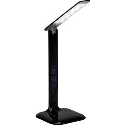 Brilliant černá LED lampa na psací stůl s ukazatelem data a funkcí buzení/teploměrem stolní lampa s dotykovým stmívačem CCT vč. USB 55 cm výška 6,5 W 320 lm 2800-6500 K z plastu/kovu Brilliant černá LED lampa na psací stůl s ukazatelem data a funkcí buzení/teploměrem stolní lampa s dotykovým stmívačem CCT vč. USB 55 cm výška 6,5 W 320 lm 2800-6500 K z plastu/kovu
