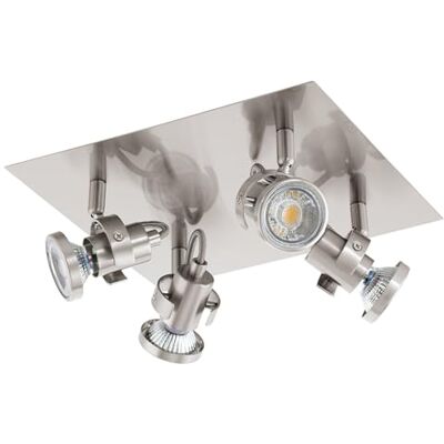 Eglo LED Deckenlampe Tukon 3, Deckenstrahler, Stahl in nickel-matt, GU10 Fassung Eglo LED Deckenlampe Tukon 3, Deckenstrahler, Stahl in nickel-matt, GU10 Fassung