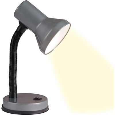 Brilliant Stolní lampa Junior šedá lampa na psací stůl s flexibilním ramenem a kolébkovým spínačem E27 objímka, vhodná LED moderní lampička na čtení Brilliant Stolní lampa Junior šedá lampa na psací stůl s flexibilním ramenem a kolébkovým spínačem E27 objímka, vhodná LED moderní lampička na čtení