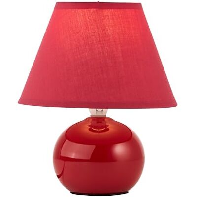 Brilliant Stolní lampa Primo – stylová stolní lampa s látkovým stínidlem – malá stolní lampa na noční stolek, ložnici a obývací pokoj – patice E14 a vypínač – červená Brilliant Stolní lampa Primo – stylová stolní lampa s látkovým stínidlem – malá stolní lampa na noční stolek, ložnici a obývací pokoj – patice E14 a vypínač – červená