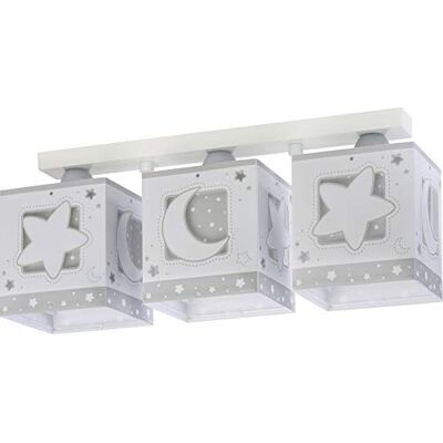 Dalber Kinder Deckenleuchte 3 Lichter Moonlight Grau 63233NE Dalber Kinder Deckenleuchte 3 Lichter Moonlight Grau 63233NE