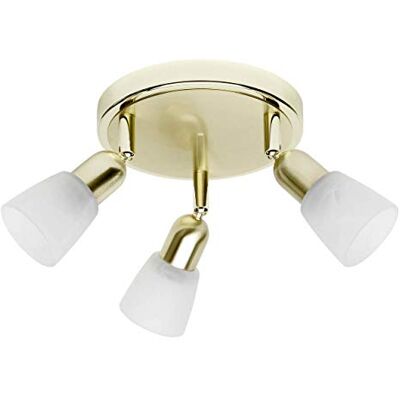 Brilliant Lampa Sofia Spotrondell 3flg mosaz/bílý alabastr 3 x D45, E14, 40 W, vhodné pro žárovky kapky (není součástí dodávky) hlavy otočné Brilliant Lampa Sofia Spotrondell 3flg mosaz/bílý alabastr 3 x D45, E14, 40 W, vhodné pro žárovky kapky (není součástí dodávky) hlavy otočné