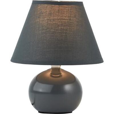 Brilliant Stolní lampa Primo – stylová stolní lampa s látkovým stínidlem – malá stolní lampa na noční stolek, ložnici a obývací pokoj – patice E14 a vypínač – tmavě šedá Brilliant Stolní lampa Primo – stylová stolní lampa s látkovým stínidlem – malá stolní lampa na noční stolek, ložnici a obývací pokoj – patice E14 a vypínač – tmavě šedá