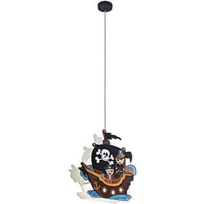 Eglo SAN CARLO závěsné svítidlo pro děti, dětská lampa s pirátským motivem, dekorace pro chlapce a dívky, závěsné svítidlo do dětského pokoje, barevné, lampa na pirátskou loď, ocel, 28 W, bílá Eglo SAN CARLO závěsné svítidlo pro děti, dětská lampa s pirátským motivem, dekorace pro chlapce a dívky, závěsné svítidlo do dětského pokoje, barevné, lampa na pirátskou loď, ocel, 28 W, bílá