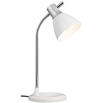 Brilliant Lampa Jan stolní lampa stříbrná/bílá 1x A60, E27, 40 W, vhodné pro normální lampy (není součástí dodávky) s tlačítkovým spínačem na hlavě Brilliant Lampa Jan stolní lampa stříbrná/bílá 1x A60, E27, 40 W, vhodné pro normální lampy (není součástí dodávky) s tlačítkovým spínačem na hlavě