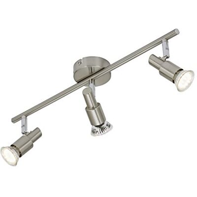 Briloner Svítidla stropní zářič, LED lampa, stropní lampa, zářič, bodová světla, lampa do obývacího pokoje, kov, 3 W, matný nikl, 47,5 x 8 x 12 cm Briloner Svítidla stropní zářič, LED lampa, stropní lampa, zářič, bodová světla, lampa do obývacího pokoje, kov, 3 W, matný nikl, 47,5 x 8 x 12 cm