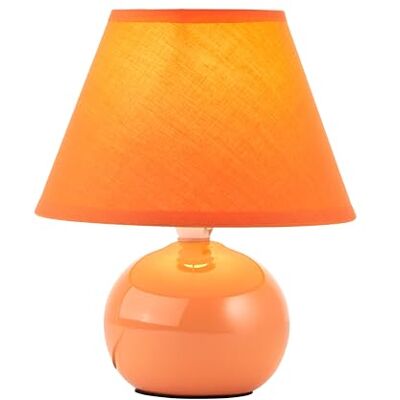 Brilliant Stolní lampa Primo – stylová stolní lampa s látkovým stínidlem – malá stolní lampa na noční stolek, ložnici a obývací pokoj – patice E14 a vypínač – oranžová, broskvová Brilliant Stolní lampa Primo – stylová stolní lampa s látkovým stínidlem – malá stolní lampa na noční stolek, ložnici a obývací pokoj – patice E14 a vypínač – oranžová, broskvová