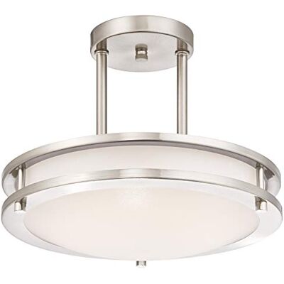 Westinghouse Lighting 64009 průměr: 30 cm Stmívatelné LED stropní svítidlo pro vnitřní použití, polorovná montáž, kartáčovaný nikl s bílým stínidlem z akrylového skla Westinghouse Lighting 64009 průměr: 30 cm Stmívatelné LED stropní svítidlo pro vnitřní použití, polorovná montáž, kartáčovaný nikl s bílým stínidlem z akrylového skla