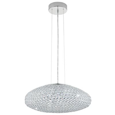 Eglo Závěsné svítidlo Clemente, závěsná lampa se 3 žárovkami, elegantní, závěsné svítidlo z oceli a křišťálu v chromu, čiré, lampa na jídelní stůl, lampa do obývacího pokoje závěsná s objímkou E27 Eglo Závěsné svítidlo Clemente, závěsná lampa se 3 žárovkami, elegantní, závěsné svítidlo z oceli a křišťálu v chromu, čiré, lampa na jídelní stůl, lampa do obývacího pokoje závěsná s objímkou E27