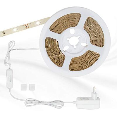 Briloner Svítidla LED pásek 5 m, LED pásek samolepicí, pásky vč. vypínače, 16. 5 W, bílý, IP20 Briloner Svítidla LED pásek 5 m, LED pásek samolepicí, pásky vč. vypínače, 16. 5 W, bílý, IP20
