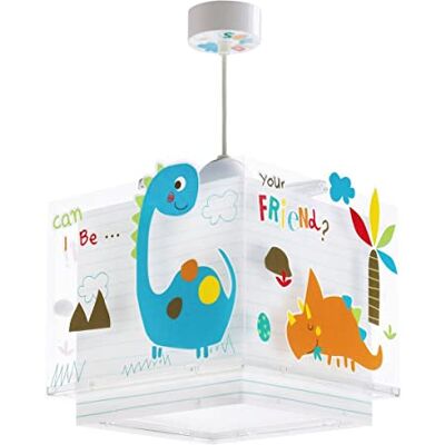 Dalber Lampa do dětského pokoje, dětská lampa závěsná lampa, stropní svítidlo děti, stropní lampa dětský pokoj, dinosaurus Dinos, 73452, E27, vícebarevná Dalber Lampa do dětského pokoje, dětská lampa závěsná lampa, stropní svítidlo děti, stropní lampa dětský pokoj, dinosaurus Dinos, 73452, E27, vícebarevná