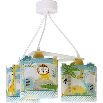 Dalber Lampa do dětského pokoje, dětská lampa závěsná lampa, stropní svítidlo děti, stropní lampa dětský pokoj 3 světla My Little Jungle zvířata v džungli, 76114, E27, barevná Dalber Lampa do dětského pokoje, dětská lampa závěsná lampa, stropní svítidlo děti, stropní lampa dětský pokoj 3 světla My Little Jungle zvířata v džungli, 76114, E27, barevná