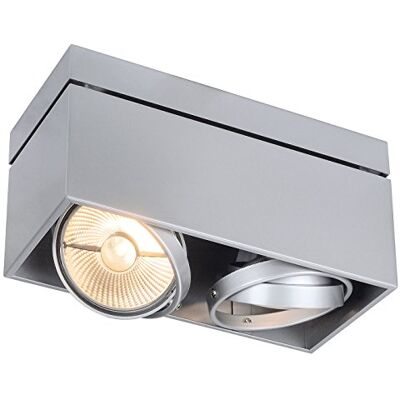 SLV LED stropní svítidlo KARDAMOD pro efektní vnitřní osvětlení otočné a otočné LED stropní svítidlo, stropní svítidlo, bodové vnitřní svítidlo dvouplamenné, hranaté, bílé, GU10, max. 75 W SLV LED stropní svítidlo KARDAMOD pro efektní vnitřní osvětlení otočné a otočné LED stropní svítidlo, stropní svítidlo, bodové vnitřní svítidlo dvouplamenné, hranaté, bílé, GU10, max. 75 W