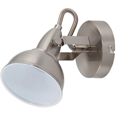Briloner – nástěnná lampa, nástěnné svítidlo s otočným a otočným bodem v retro / vintage designu, nástěnné svítidlo, kov, E14, saténová bílá Briloner – nástěnná lampa, nástěnné svítidlo s otočným a otočným bodem v retro / vintage designu, nástěnné svítidlo, kov, E14, saténová bílá