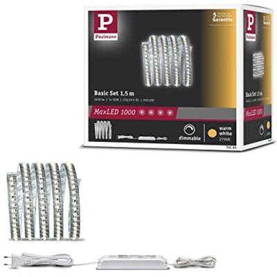 Paulmann 705.85 Funkce MaxLED 1000 základní sada 1,5 m teplá bílá 20W 230 / 24V 60VA stříbrná 70585 LED pásek světelný pásek Paulmann 705.85 Funkce MaxLED 1000 základní sada 1,5 m teplá bílá 20W 230 / 24V 60VA stříbrná 70585 LED pásek světelný pásek