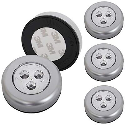 Briloner , svítidla – 5dílná sada Stick & Push, LED, dotyková lampa, na baterie, noční světlo samolepicí (3M, značkový adhezní prostředek), kuchyňské lampy, svítidla do skříně Briloner , svítidla – 5dílná sada Stick & Push, LED, dotyková lampa, na baterie, noční světlo samolepicí (3M, značkový adhezní prostředek), kuchyňské lampy, svítidla do skříně