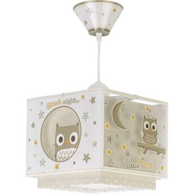 Dalber dětská lampa závěsné svítidlo závěsná lampa sova zvířata Good Night, béžová Dalber dětská lampa závěsné svítidlo závěsná lampa sova zvířata Good Night, béžová