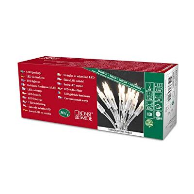 Konstsmide Mini světelný řetěz LED, 50 teple bílých diod, 230 V, vnitřní, transparentní kabel 6303-103 Konstsmide Mini světelný řetěz LED, 50 teple bílých diod, 230 V, vnitřní, transparentní kabel 6303-103