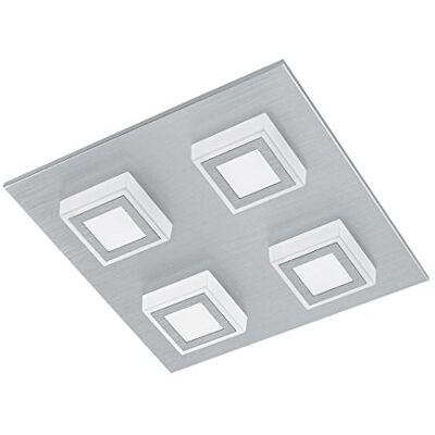 Eglo LED stropní svítidlo Masiano, stropní lampa se 4 žárovkami, lampa do obývacího pokoje z hliníku a plastu, lampa do chodby, teplá bílá Eglo LED stropní svítidlo Masiano, stropní lampa se 4 žárovkami, lampa do obývacího pokoje z hliníku a plastu, lampa do chodby, teplá bílá