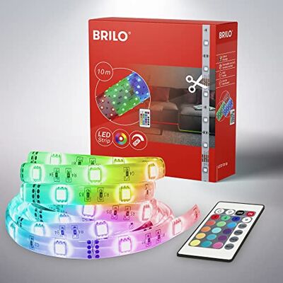 Briloner Svítidla – 10m LED pásek, stmívatelný, LED pásek RGB, proužky 300 x RGB, 0,08 W, samolepicí, bílý, 10 000 x 10 x 2,5 mm (d x š x v) Briloner Svítidla – 10m LED pásek, stmívatelný, LED pásek RGB, proužky 300 x RGB, 0,08 W, samolepicí, bílý, 10 000 x 10 x 2,5 mm (d x š x v)