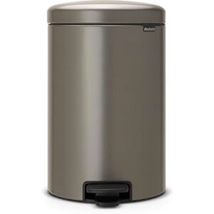 Brabantia Nášlapný odpadkový koš s vnitřním plastovým košem, ocel, Platinum, 20 litrů Brabantia Nášlapný odpadkový koš s vnitřním plastovým košem, ocel, Platinum, 20 litrů