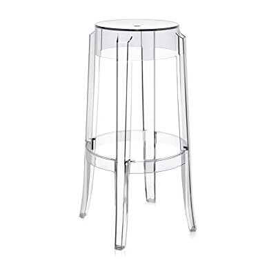 Kartell 4899B4 Charles Ghost Stool, výška 75 cm, křišťál, 2 kusy Kartell 4899B4 Charles Ghost Stool, výška 75 cm, křišťál, 2 kusy