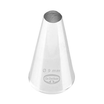 Dr. Oetker Lochtülle 9 mm, Lochtülle aus der Tüllen-Manufaktur, Backzubehör zum Dekorieren (Farbe: Silber), Menge: 1 Stück Dr. Oetker Lochtülle 9 mm, Lochtülle aus der Tüllen-Manufaktur, Backzubehör zum Dekorieren (Farbe: Silber), Menge: 1 Stück