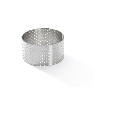 DE BUYER Kulatý dortový kroužek VALHORNA z perforované ušlechtilé oceli – průměr 6,5 cm, výška 3,5 cm – 3098. 02, stříbrný DE BUYER Kulatý dortový kroužek VALHORNA z perforované ušlechtilé oceli – průměr 6,5 cm, výška 3,5 cm – 3098. 02, stříbrný
