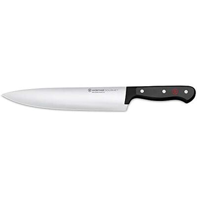 Wüsthof Kuchařský nůž, Gourmet (1025044823), 23 cm délka čepele, ušlechtilá ocel, nerezový, do myčky, dlouhý kuchyňský nůž, velmi ostrá čepel černá Wüsthof Kuchařský nůž, Gourmet (1025044823), 23 cm délka čepele, ušlechtilá ocel, nerezový, do myčky, dlouhý kuchyňský nůž, velmi ostrá čepel černá