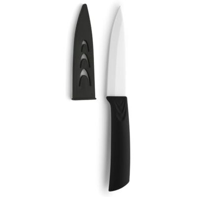 Amefa AUENTHAL keramický nůž, délka čepele 10 cm, bílá čepel z keramiky, extrémně ostrá, ergonomická rukojeť černá, včetně ochrany čepele, loupací nůž, kuchyňský nůž Amefa AUENTHAL keramický nůž, délka čepele 10 cm, bílá čepel z keramiky, extrémně ostrá, ergonomická rukojeť černá, včetně ochrany čepele, loupací nůž, kuchyňský nůž
