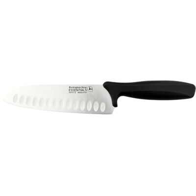 Rio Nůž Santoku 17,5 cm – lehký, ostrý kuchyňský nůž z nerezové oceli s černou rukojetí Rio Nůž Santoku 17,5 cm – lehký, ostrý kuchyňský nůž z nerezové oceli s černou rukojetí