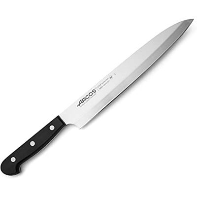Arcos 289904 série Universal – nůž Yanagiba asijský nůž – čepel Nitrum ušlechtilá ocel 240 mm – ruční rukojeť polyoxymetylen (POM) barva černá Arcos 289904 série Universal – nůž Yanagiba asijský nůž – čepel Nitrum ušlechtilá ocel 240 mm – ruční rukojeť polyoxymetylen (POM) barva černá