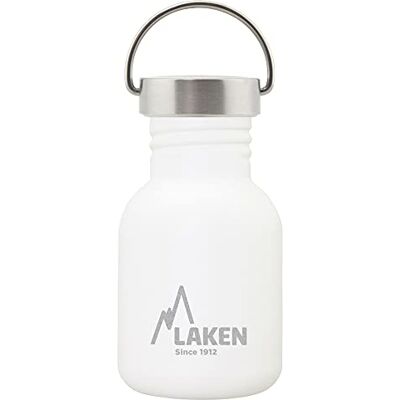 Laken Unisex – velmi robustní láhev z ušlechtilé oceli 0,35 l bílá s vintage víkem, 0,35 Laken Unisex – velmi robustní láhev z ušlechtilé oceli 0,35 l bílá s vintage víkem, 0,35