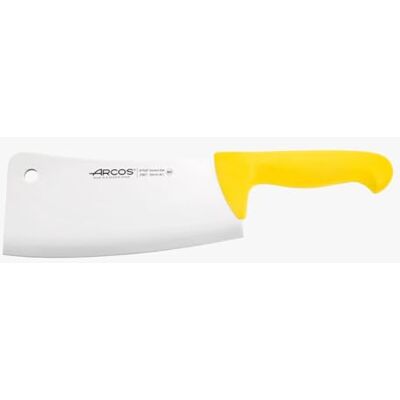 Arcos Nůž na maso Cleaver čepel z ušlechtilé oceli 23 cm rukojeť z polypropylenu, odolná a hygienická žlutá, řada 2900, systém rozpoznání barev Arcos Nůž na maso Cleaver čepel z ušlechtilé oceli 23 cm rukojeť z polypropylenu, odolná a hygienická žlutá, řada 2900, systém rozpoznání barev