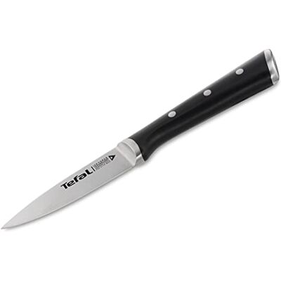 T-Fal Tefal Nůž na loupání Ice Force, 9 cm čepel, ochrana proti korozi, ochrana rukou, Made in Germany, dlouhotrvající řezný výkon a ostrost, ušlechtilá ocel/černá, K23205 T-Fal Tefal Nůž na loupání Ice Force, 9 cm čepel, ochrana proti korozi, ochrana rukou, Made in Germany, dlouhotrvající řezný výkon a ostrost, ušlechtilá ocel/černá, K23205