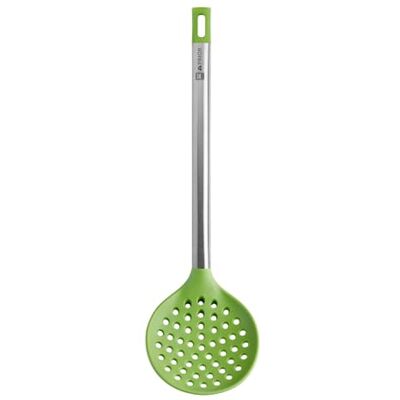 BRA Prior kuchyňský skimmer, vhodný pro kontakt s potravinami, ušlechtilá ocel, zelená, 36,5 x 8,5 x 3,5 cm BRA Prior kuchyňský skimmer, vhodný pro kontakt s potravinami, ušlechtilá ocel, zelená, 36,5 x 8,5 x 3,5 cm