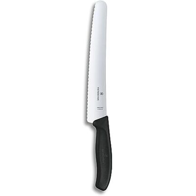 Victorinox Swiss Classic, Profi cukrářská pila, extra ostrá čepel, zoubkovaný brus, 22 cm, plastová rukojeť, nerezová ocel, černá Victorinox Swiss Classic, Profi cukrářská pila, extra ostrá čepel, zoubkovaný brus, 22 cm, plastová rukojeť, nerezová ocel, černá