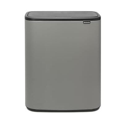 Brabantia Odpadkový koš 223129 Bo Touch, s vnitřním kbelíkem 1 x 60 litrů (minerální betonová šedá), odpadový / recyklovaný koš do kuchyně s vyjímatelnými přihrádkami a zdarma sáček na odpadky Brabantia Odpadkový koš 223129 Bo Touch, s vnitřním kbelíkem 1 x 60 litrů (minerální betonová šedá), odpadový / recyklovaný koš do kuchyně s vyjímatelnými přihrádkami a zdarma sáček na odpadky