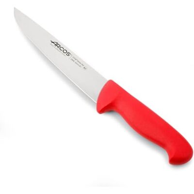 Arcos Nůž na maso s nitrum čepelí z ušlechtilé oceli 20 cm – profesionální kuchyňský nůž na krájení masa, ryb a zeleniny – ergonomická rukojeť z polyoxymetylenu, série 2900, barva červená Arcos Nůž na maso s nitrum čepelí z ušlechtilé oceli 20 cm – profesionální kuchyňský nůž na krájení masa, ryb a zeleniny – ergonomická rukojeť z polyoxymetylenu, série 2900, barva červená