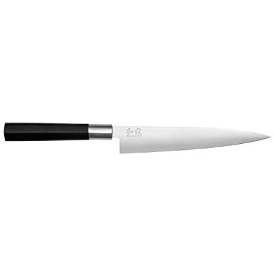 KAI Wasabi Black Flexibilní filetovací nůž 18,0 cm délka čepele nerezová 6A/1K6 ušlechtilá ocel leštěná 58 (±1) HRC černá polypropylenová rukojeť filetovací nůž Made in Japan KAI Wasabi Black Flexibilní filetovací nůž 18,0 cm délka čepele nerezová 6A/1K6 ušlechtilá ocel leštěná 58 (±1) HRC černá polypropylenová rukojeť filetovací nůž Made in Japan