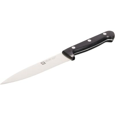 ZWILLING Nůž na maso Twin Chef, délka čepele: 16 cm, velký list čepele, speciální nerezová ocel / plastová rukojeť v designu nýtů, černý ZWILLING Nůž na maso Twin Chef, délka čepele: 16 cm, velký list čepele, speciální nerezová ocel / plastová rukojeť v designu nýtů, černý