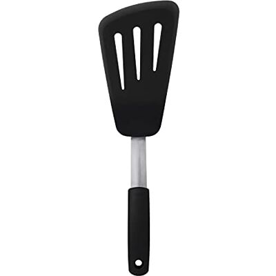 OXO Good Grips flexibilní obracečka omeletu – zvedák pánví ze silikonu a ušlechtilé oceli vhodný do myčky pro snadné otáčení omelet a dalších – černá OXO Good Grips flexibilní obracečka omeletu – zvedák pánví ze silikonu a ušlechtilé oceli vhodný do myčky pro snadné otáčení omelet a dalších – černá