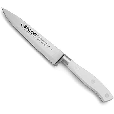 Arcos Kovaný nůž z ušlechtilé oceli profesionální kuchyňský nůž univerzální s ergonomickou rukojetí z polyoxymetylenu, čepel 150 mm bílá, série Riviera Blanc Arcos Kovaný nůž z ušlechtilé oceli profesionální kuchyňský nůž univerzální s ergonomickou rukojetí z polyoxymetylenu, čepel 150 mm bílá, série Riviera Blanc