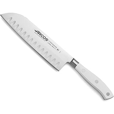 Arcos 233524 série Riviera Blanc Santoku nůž asijský druh čepel z nitrumu kované ušlechtilé oceli 180 mm rukojeť polyoxymetylen (POM) barva bílá Arcos 233524 série Riviera Blanc Santoku nůž asijský druh čepel z nitrumu kované ušlechtilé oceli 180 mm rukojeť polyoxymetylen (POM) barva bílá