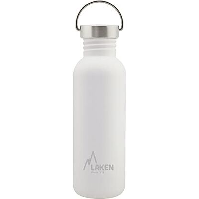 Laken velmi robustní láhev z ušlechtilé oceli 0,75 l bílá s vintage víkem Laken velmi robustní láhev z ušlechtilé oceli 0,75 l bílá s vintage víkem